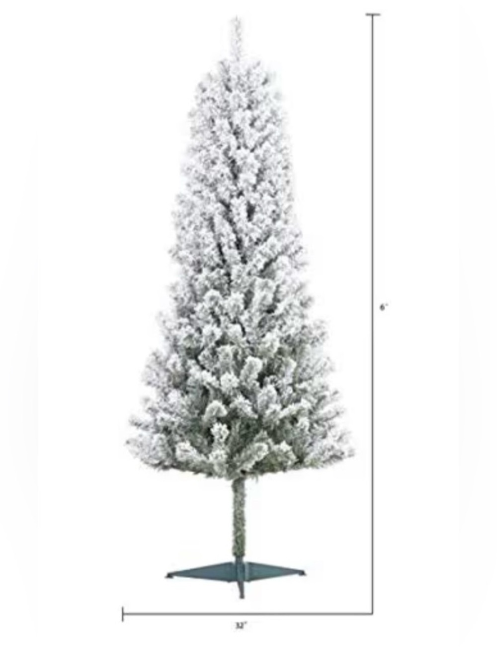 6 foot White Fluffy Snow Flocked Pine Artificial Christmas Tree Un-Lit Brand new - Picture 5 of 5